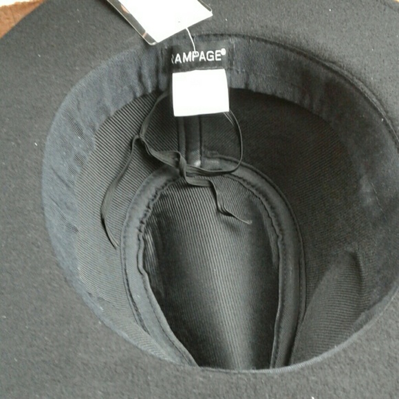 Rampage Black Felt/Chevron Hatband Fedora Hat - Picture 7 of 7